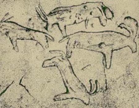 Малюнки віднайдені на стінах стоянки «Кам’яна могила»