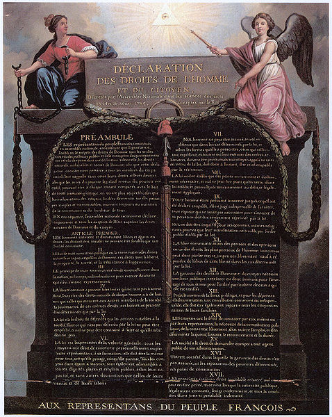 Декларація прав людини і громадянина: відчуваються запозичення оформлення десяти заповідей
