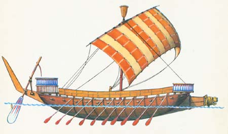 Военный корабль Египта. Реконструкция. 1200-е гг. до н.э.