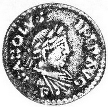 Серебрянная монета Карла Великого
