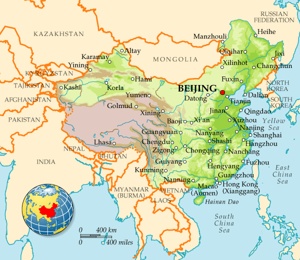 Політична карта Китаю
