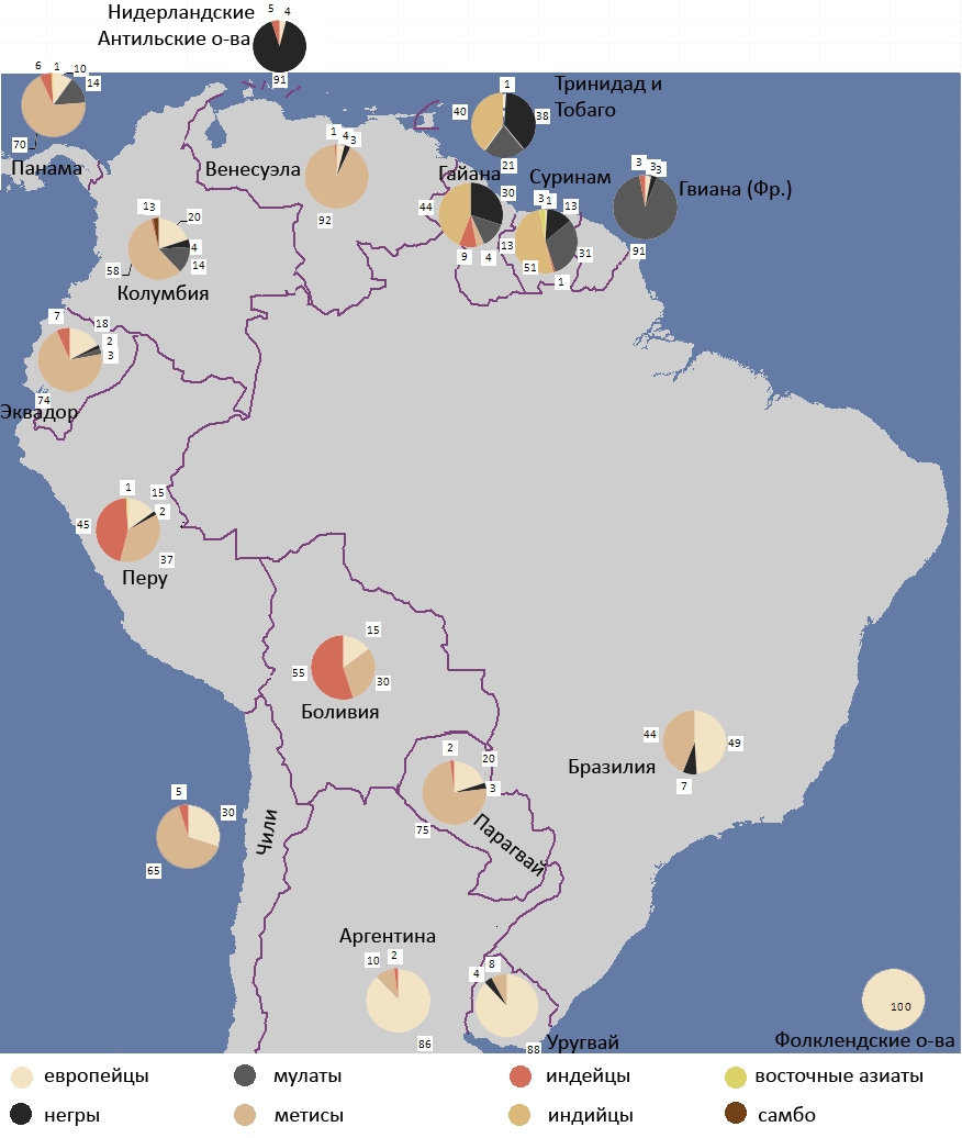 Расовый состав населения Южной Америки