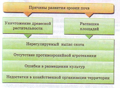 Причины развития эрозии почв