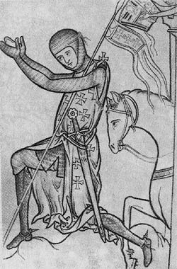 Рыцарь-крестоносец. Миниатюра (XIII в.)