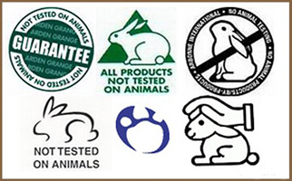 Різні варіанти знаку  "Не тестувалось на тваринах".