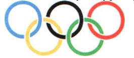 Намалюйте олімпійську емблему за допомогою п'яти рівних кіл різного кольору