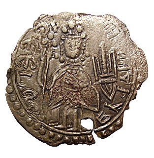 Тризуб на монеті періоду Київської Русі
