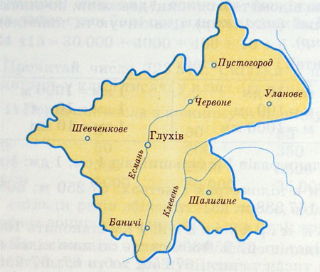 карта Глухівського району Сумської області