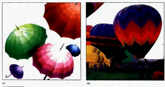 77. Зонтики. Пример использования цветовых нюансов. 78. Воздушные шары. Пример использования цветовых контрастов