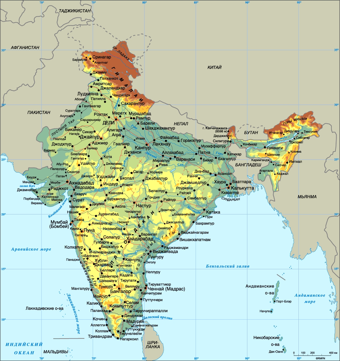 Административно-территориальная карта Индии